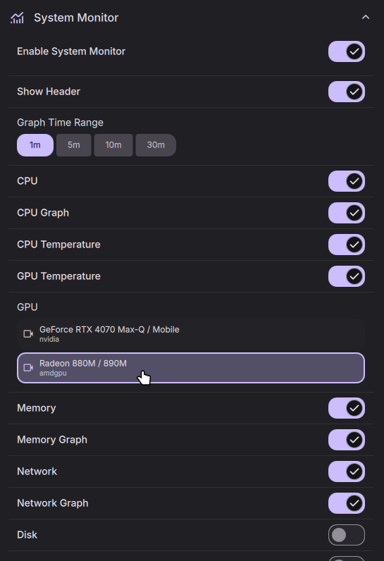 System Monitor Widget