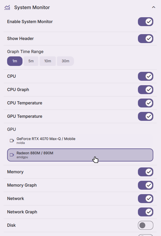 System Monitor Widget